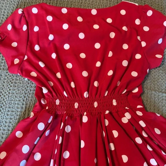 Bonne Chance Minnie Mouse Red Polka Dot Dress Disney - Picture 8 of 11